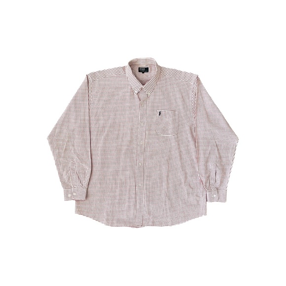 Polo Ralph Lauren XL Mens Long Sleeve Button Down Shirt Plaid Checker Cotton Red - Picture 2 of 7